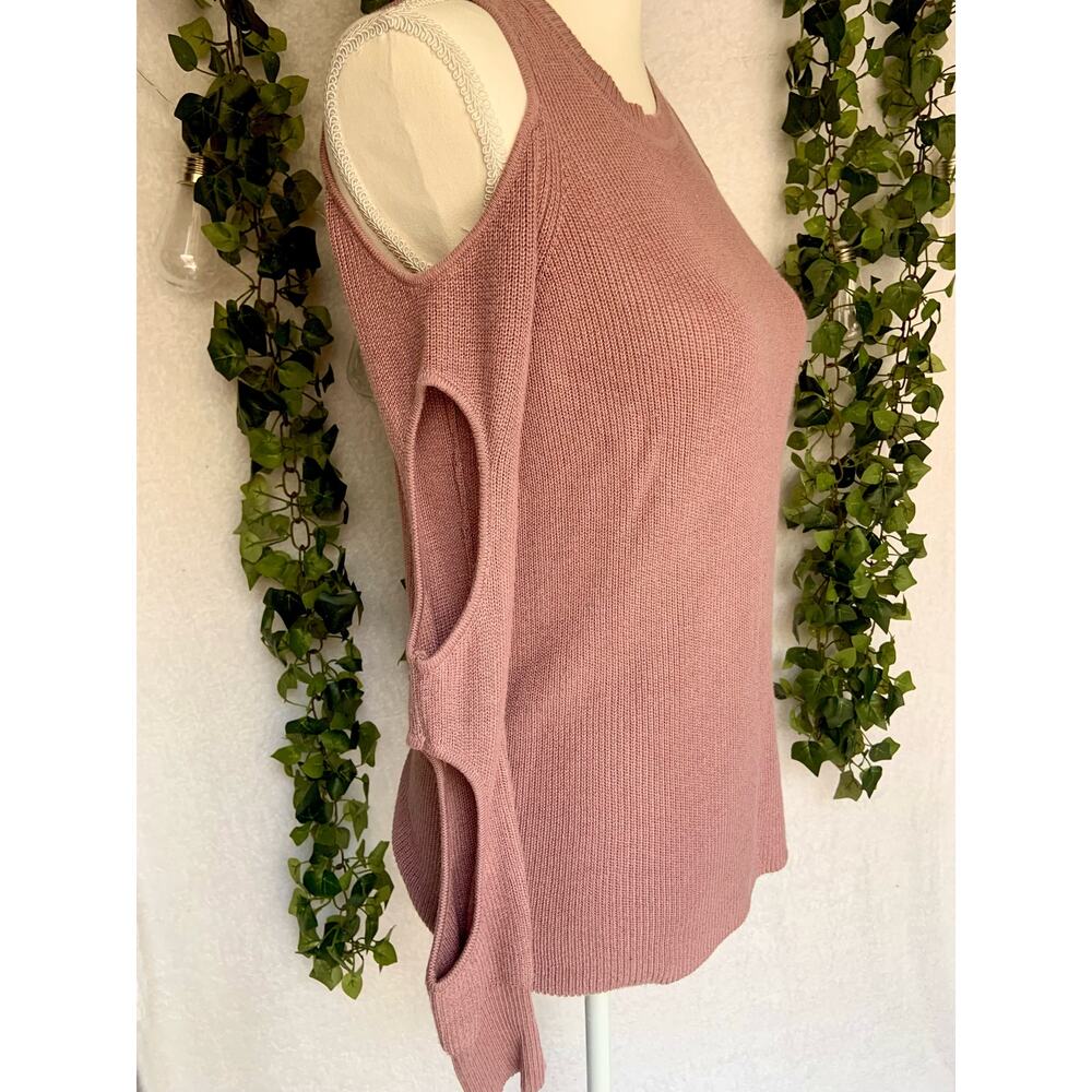 Hippie Rose Nude Pink Long Sleeve Arm Cut Out Crew Neck Sweater Top Women's S - Picture 4 of 9